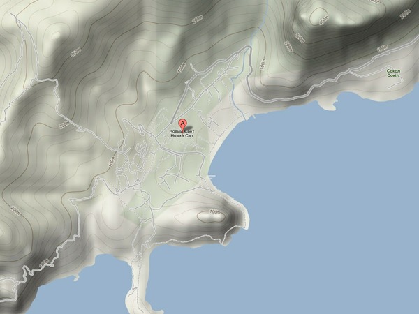 Карта рельефа местности поселка Новый Свет